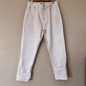 Zara High Rise Straight Denim Pants Jeans White Size 10 7223/022/260/42